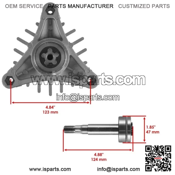 46" Deck Spindle & Pulley for Husqvarna CT153 960510015  532195945 197473 - Image 4