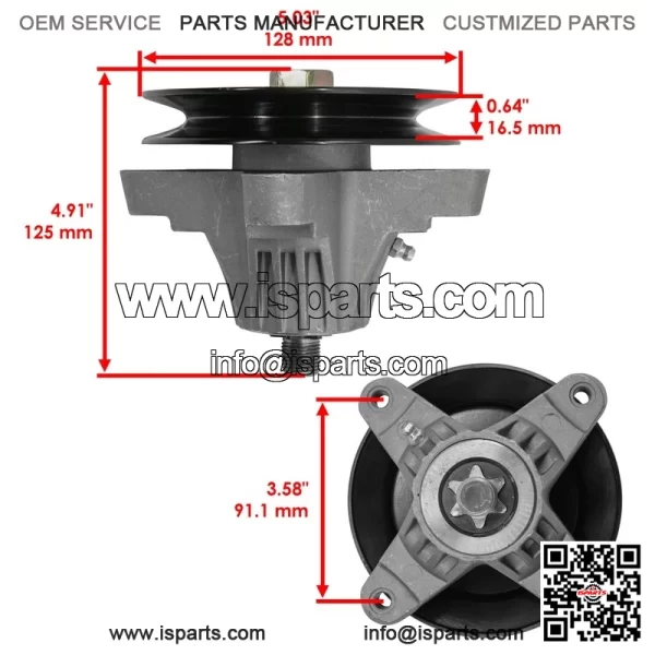 50" Deck Spindles for MTD White Outdoor GT-225 GT225 GT-2550 GT2550 / 918-0428B - Image 2