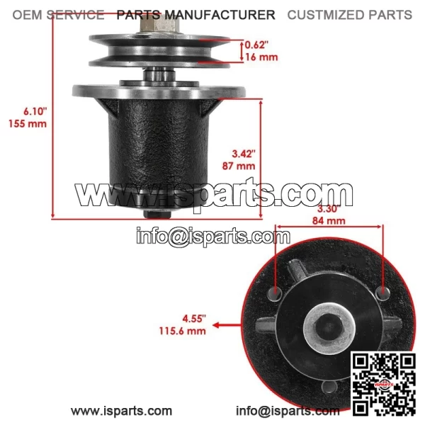 502303 Deck Spindle for King Kutter RFM-48 48"/  RFM-60 60" / RFM-72 72" - Image 2