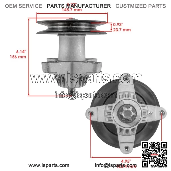38" Deck Spindle w/ Pulley for White Outdoor LT-1700 13AV77TF090 13WV77TF090 - Image 2