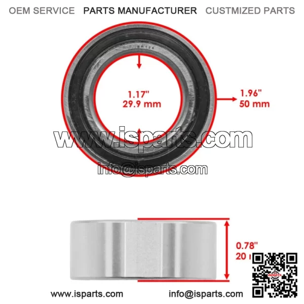 DE0678CS/2-2RS DAC30500020 DE0678CS12 Double Row Ball Bearings Sealed 30x50x20 - Image 2