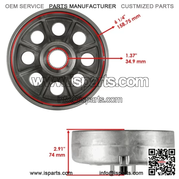 43620-HP5-600 Rear Brake Drums & Seals For Honda Rancher 420 TRX420 2007-2013 - Image 2