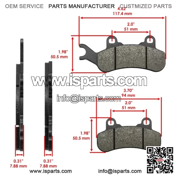Front or Rear Brake Disc with Pads for Can-Am Defender Max HD10 2018 - 2023 - Image 3