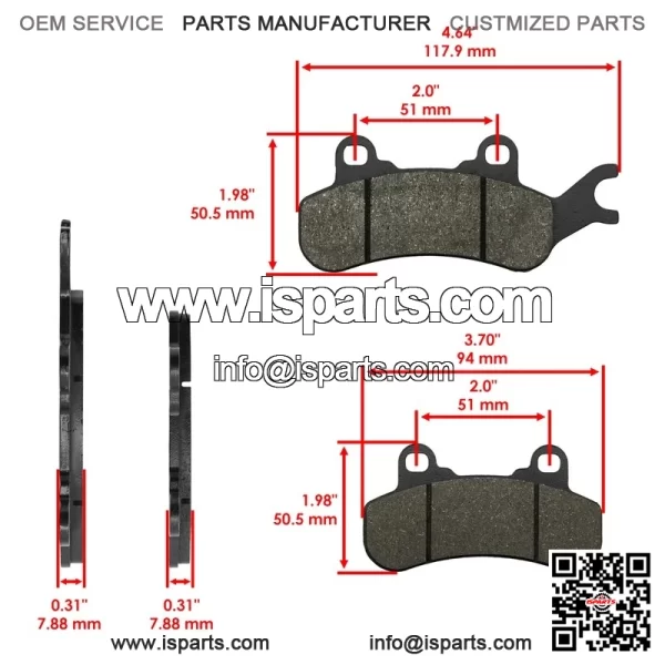 Front or Rear Brake Disc with Pads for Can-Am Defender Max HD10 2018 - 2023 - Image 4