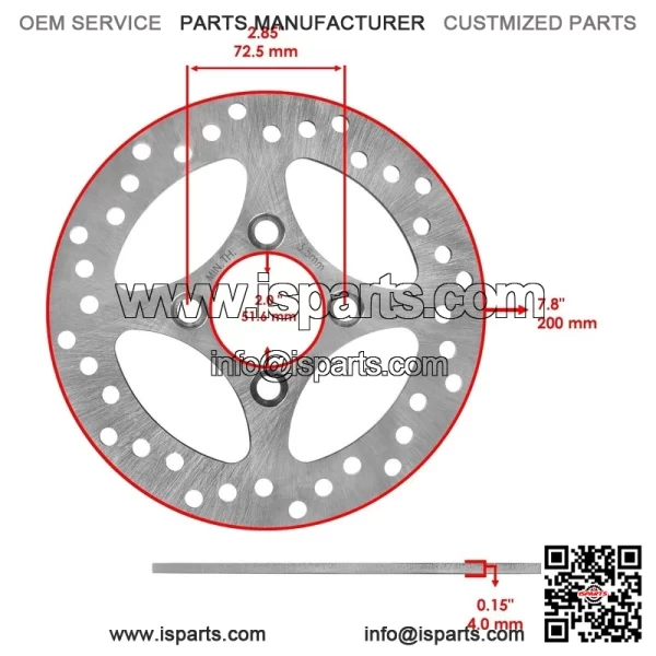 Rear Brake Disc Rotor W/ Pad For Yamaha YFZ450 2006 2007-2013 (Not For YFZ450R ) - Image 2