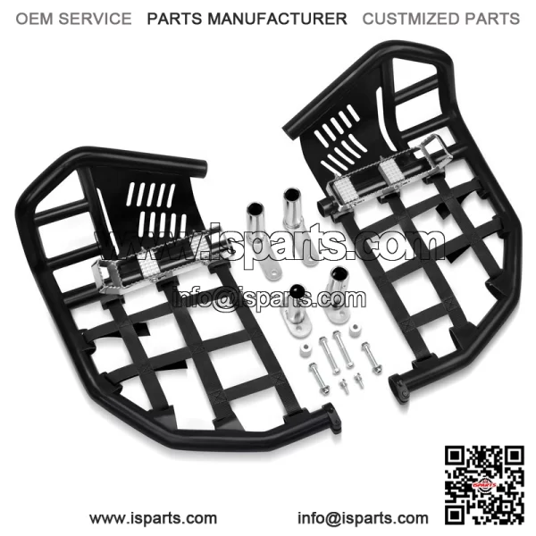 For Yamaha YFZ 450 Nerf Bars Pro Peg Heel Guard Black Bars With Black Nets - Image 3