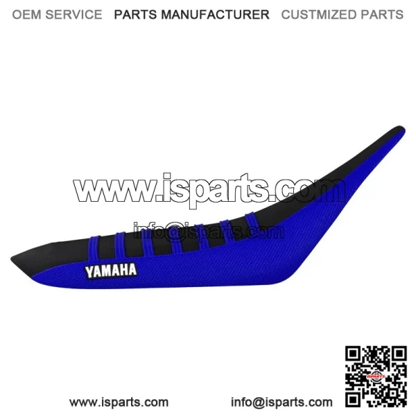 Yamaha YFZ 450 Gripper Seat Cover 2004-2013  BLUE/BLACK/BLUE ribs LOGO #200 - Image 2