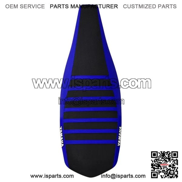 Yamaha YFZ 450 Gripper Seat Cover 2004-2013  BLUE/BLACK/BLUE ribs LOGO #200 - Image 3