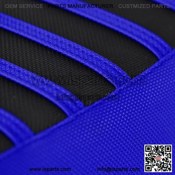 Yamaha YFZ 450 Gripper Seat Cover 2004-2013  BLUE/BLACK/BLUE ribs LOGO #200 - Image 4