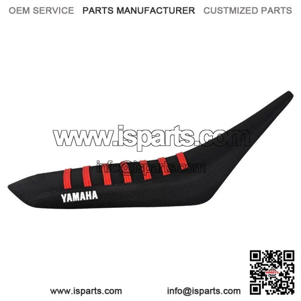 Yamaha YFZ 450 Gripper Seat Cover 2004 - 2013  all BLACK/ RED ribs LOGO #200 - Image 2