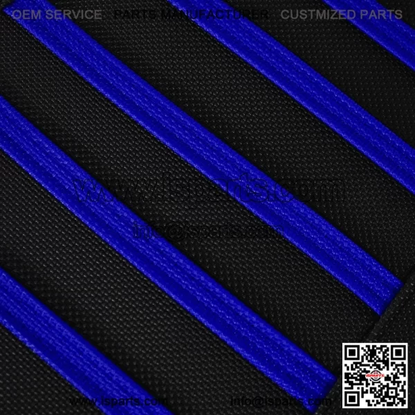 Yamaha YFZ 450 Gripper Seat Cover 2004 - 2013  all BLACK w/ BLUE ribs LOGO #200 - Image 4