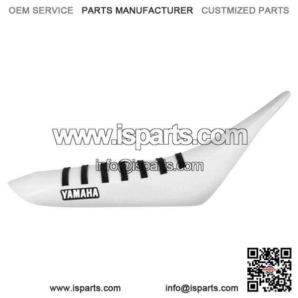 Yamaha YFZ 450 Gripper Seat Cover 2004-2013  all WHITE/ BLACK ribs LOGO #200 - Image 2