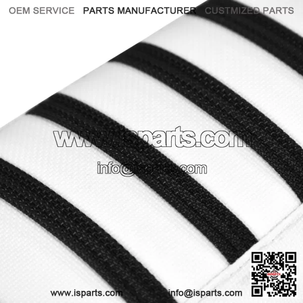 Yamaha YFZ 450 Gripper Seat Cover 2004-2013  all WHITE/ BLACK ribs LOGO #200 - Image 4