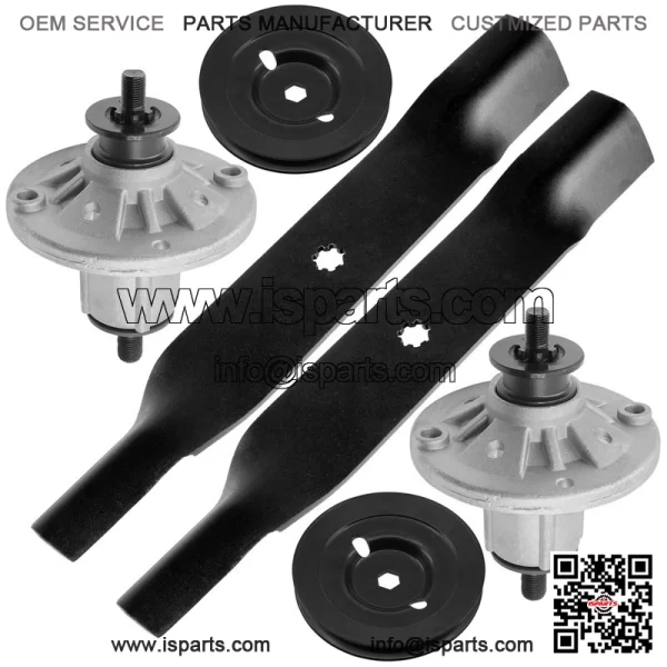 38" Deck Spindle w/Pulley & Blade for John Deere X300 AM137483 M151720 M153118 - Image 5