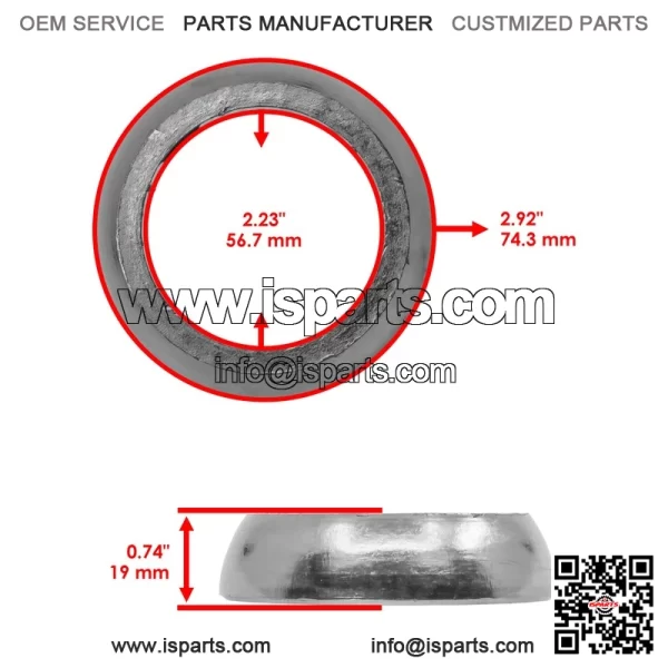 Can-Am Maverick X3 RR 2020-2023 Exhaust Muffler Gasket w/Seal - Image 2