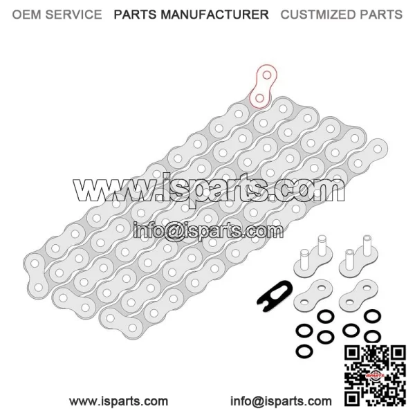 Polaris Scrambler 500 4X4 1997-2012 Red O-Ring Drive Chain - Image 2