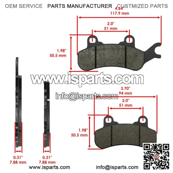 Can-Am Maverick X3 Max R 2018 Front Right Brake Pads - 715900379 715900386 - Image 2