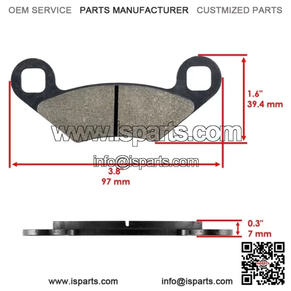 Polaris Scrambler 500 4X4 2005-2012 Front/Rear Brake Pads - Image 3