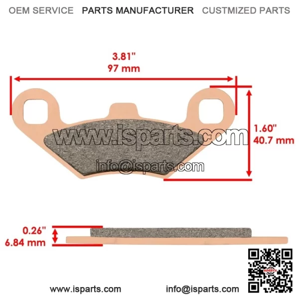 Polaris Scrambler 500 4X4 1998-2004 Front/Rear Brake Pads - Image 2