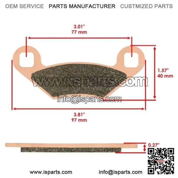 Polaris Scrambler 500 4X4 2001-2006 Sintered Front Brake Pads - Image 2