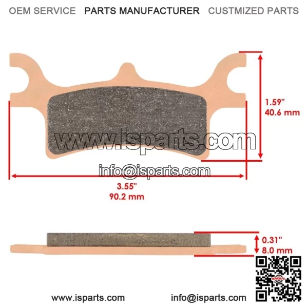 Polaris Scrambler 500 2007 Sintered Rear Brake Pads - Image 2