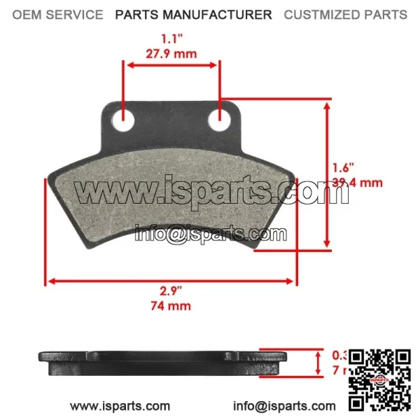 Polaris Scrambler 500 1997 Front/Rear Brake Caliper Piston & Pads - Image 4