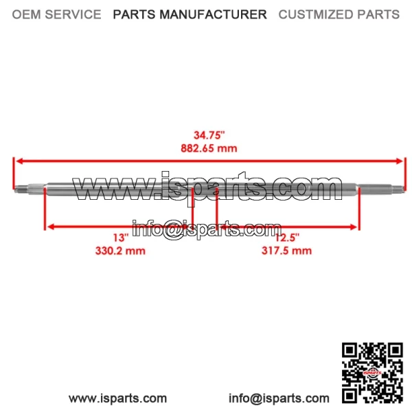 Rear Axle Shaft with Castle Nuts Pin For Polaris Xpedition 325 425 2000-2001 - Image 2