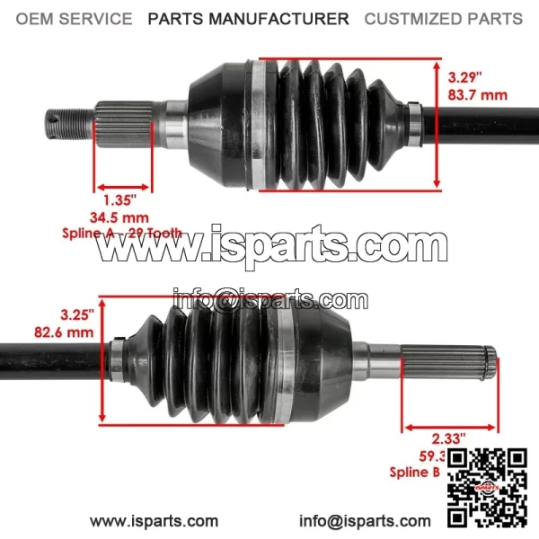 Can-Am Maverick X3 900 HO 2018 Front CV Axles (Left & Right Set) - Image 3