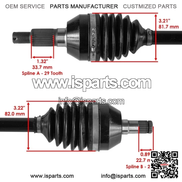 Can-Am Maverick X3 900 HO 2018 Front CV Axles (Left & Right Set) - Image 5