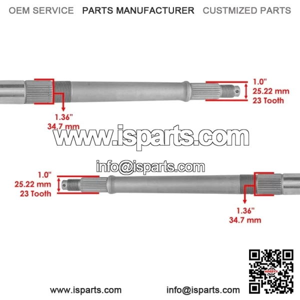Polaris Scrambler 400/500 2X4/4X4 2002 Rear Axle Shaft w/Nut - Image 3