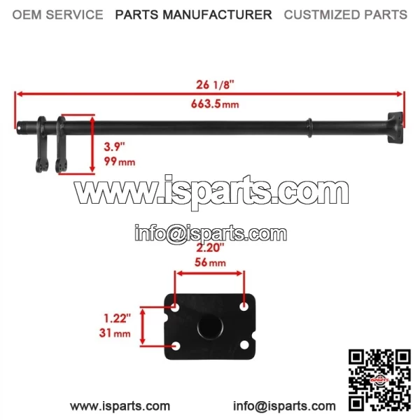 Polaris Scrambler 500 4X4 2001-2007 Steering Shaft Post w/Bushings - Image 2