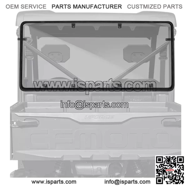 UForce Rear Windshield PC for 2021-2025 CFMOTO UForce 600 Clear Back Window