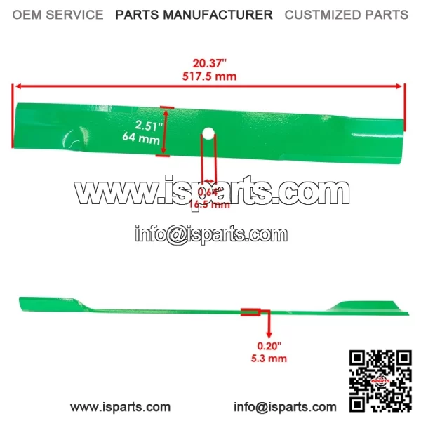 60" Deck Medium-Lift Blades for Dixie Chopper Classic 2550 2750 / 30227-60H - Image 2