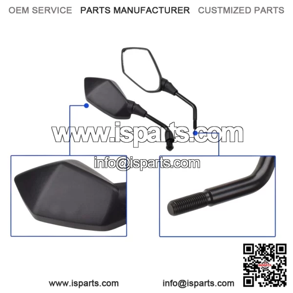 ATV Rearview Side Mirrors + 7/8" Handlebar Mount For CFMOTO CFORCE 500 600 800 - Image 2
