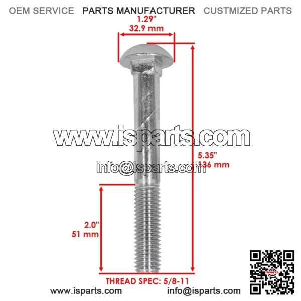 50" Deck Wheel Roller Bolt for Dixie Chopper Classic 2550 2750 2750HP / B-278 - Image 2
