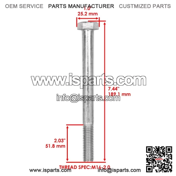 Bobcat T250/T300/T320/T450/A300/S220/S250/S300 Bob Tach System Bolt - 17C10112 - Image 2