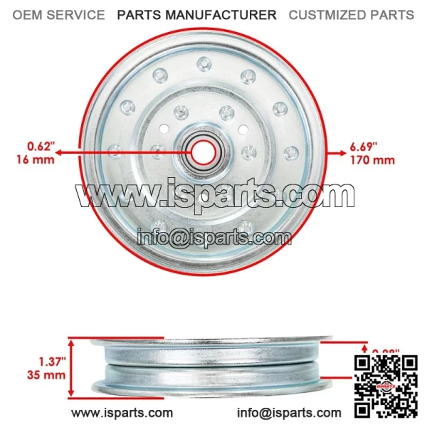 Deck Pulley for Land Pride AFM4216 AFM4016 AFM40200 AT2572 6 3/4in - Image 2