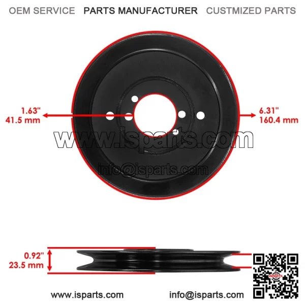 Scag Turf Tiger SMT52/SMT61 61" Deck Spindle Pulley & Hub - 482745 48753 48926 - Image 2