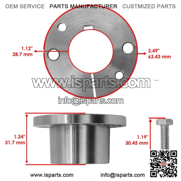 Scag Turf Tiger SMT52/SMT61 61" Deck Spindle Pulley & Hub - 482745 48753 48926 - Image 3