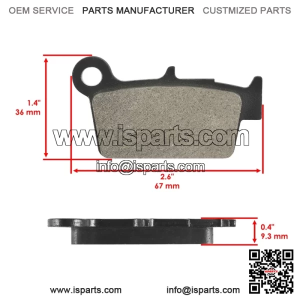 Yamaha YZ125X 21-25/YZ250FX/YZ250X/YZ450F 2020-25 Front & Rear Brake Pads - Image 3