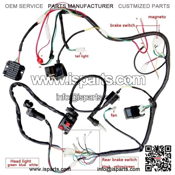 ATV Electric Wiring Harness Wire Go kart 150cc 200cc 250CC Engine Taotao Kazuma - Image 3