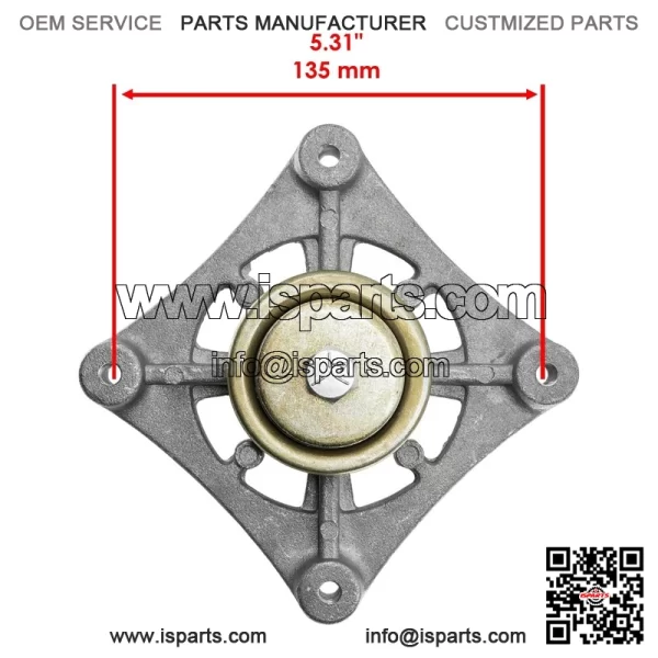 42" Deck Spindles with 4.8" OD Pulley for Hustler Raptor / Dash XD 604214 603987 - Image 3