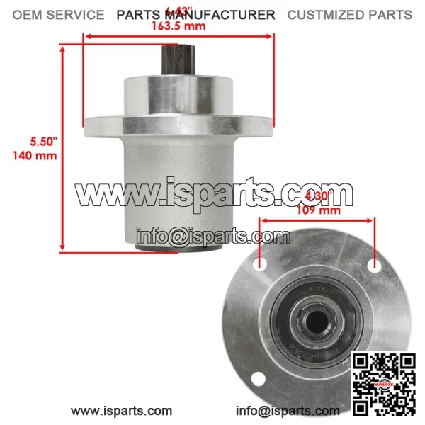 54" Deck Spindles with 5.78" OD Pulleys for Hustler RD Fastrak FR691 FT691 Mower - Image 2