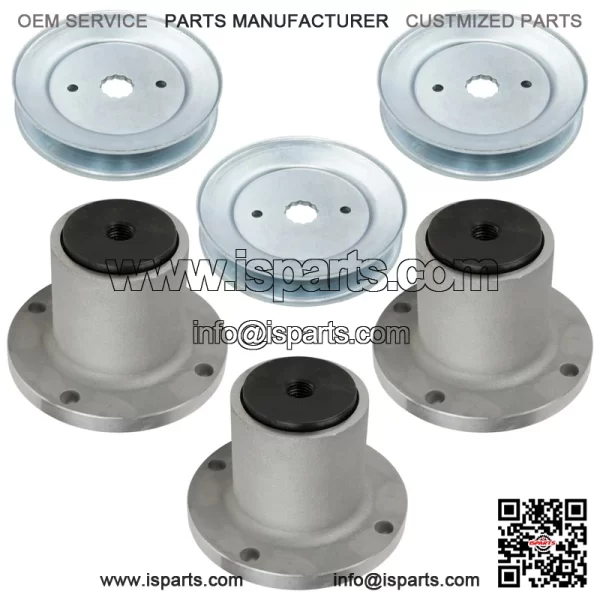 54" Deck Spindles with 5.78" OD Pulleys for Hustler RD Fastrak FR691 FT691 Mower - Image 4