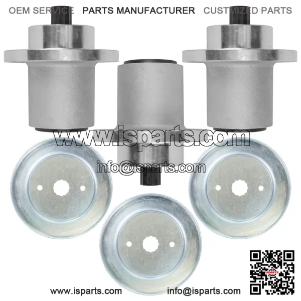 54" Deck Spindles with 5.78" OD Pulleys for Hustler RD Fastrak FR691 FT691 Mower - Image 5