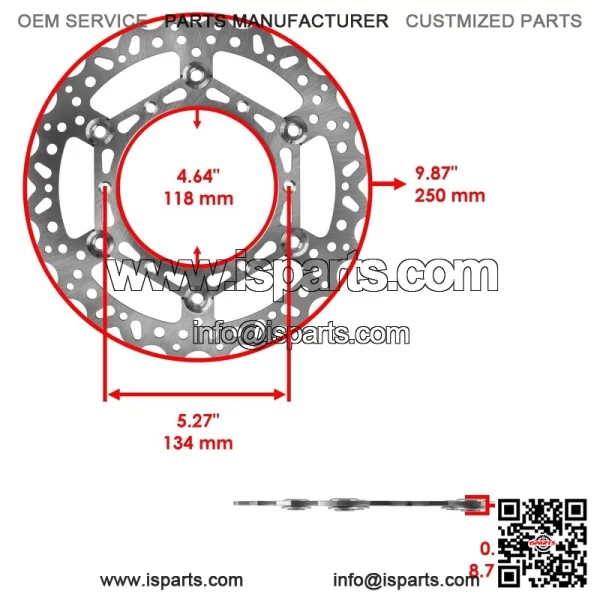 Yamaha WR250F 2022-2025/WR450F 2021-2025 Front Brake Disc & Pads Set - Image 2
