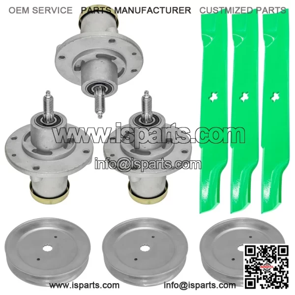 52" Deck Spindle w/Pulley & Blade Redmax CZT52 / Jonsered Z52XF / Dixon Ultra 52 - Image 5