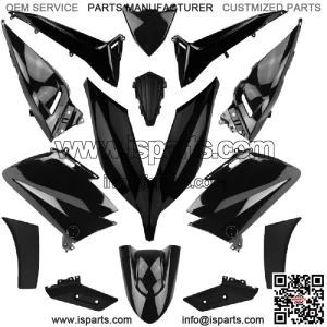 Set 14 Fairings Car Body Yamaha T-Max 530 2015-2016 Shiny Black Original Line