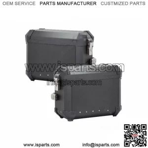 Pair Suitcases Side COOCASE X2 Aluminum Black Box 36+ 36 L Motorcycle
