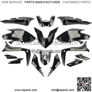 Set 15 Fairings Car Body Yamaha T-Max 530 E D Dx SX 2017-2019 Shiny Black